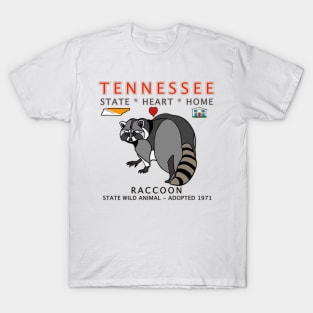 Tennessee - Raccoon - State, Heart, Home - state symbols T-Shirt